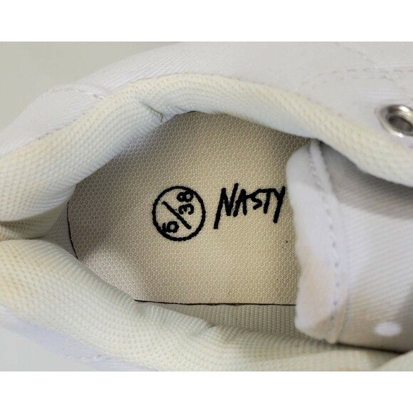 MDS Women's Size 5 / 38 Nasty Gal White Lace Up Canvas Sneakers Tennis Shoes EUC - Picture 5 of 7